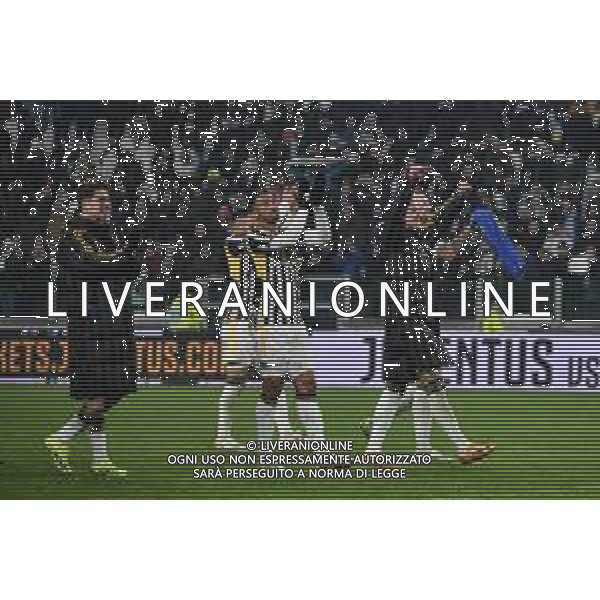 TVMV-Torino 11.01.2024 Allianz Stadium ©Manuela Viganti/Agenzia Aldo Liverani Juventus vs Frosinone Quarti di Finale Coppa Italia Frecciarossa 2023/2024 Nella foto: festa juventus a fine gara ©Viganti/AGENZIA ALDO LIVERANI SAS