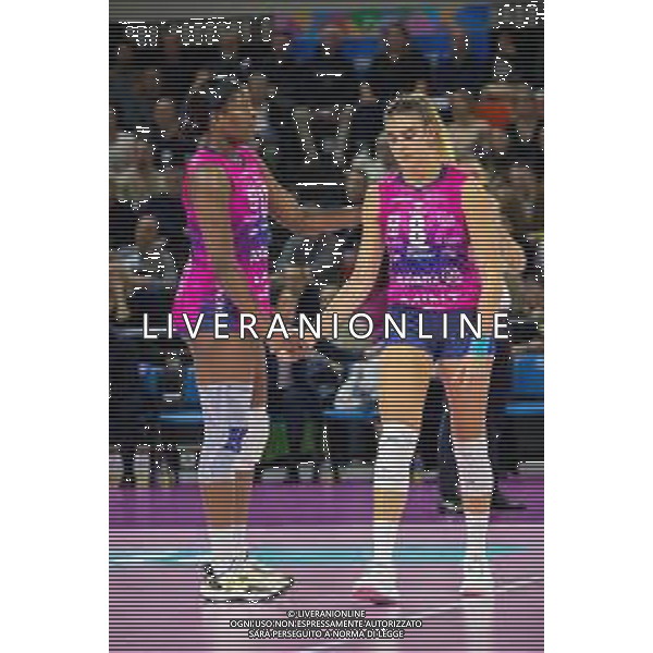 Savino Del Bene Scandicci vs Allianz Vero Volley Milano Serie A1 Tigotà - Palazzo Wanny - Firenze 13.01.2024 nella foto Alessia Orro e Myriam Sylla ©Daniele Mannelli/AGENZIA ALDO LIVERANI SAS