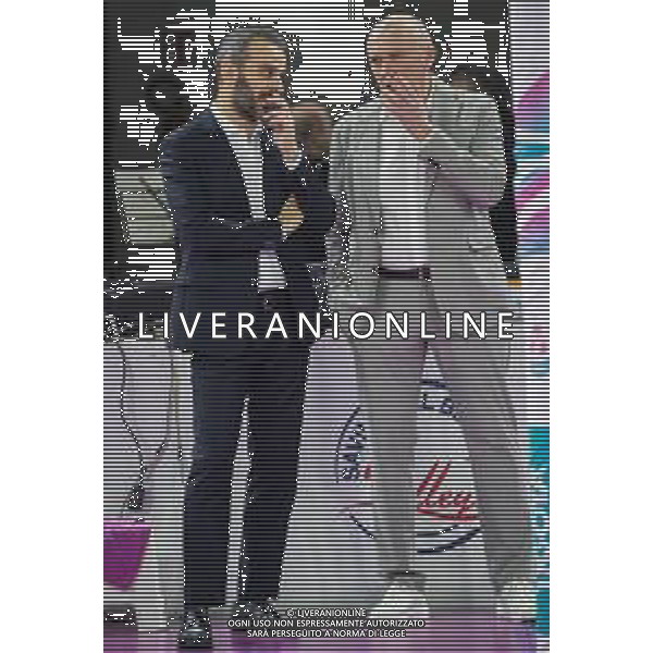 Savino Del Bene Scandicci vs Allianz Vero Volley Milano Serie A1 Tigotà - Palazzo Wanny - Firenze 13.01.2024 nella foto Marco gaspari e massimo barbolini ©Daniele Mannelli/AGENZIA ALDO LIVERANI SAS