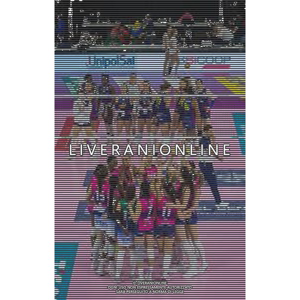 Savino Del Bene Scandicci vs Allianz Vero Volley Milano Serie A1 Tigotà - Palazzo Wanny - Firenze 13.01.2024 nella foto esultanza vittoria milano ©Daniele Mannelli/AGENZIA ALDO LIVERANI SAS