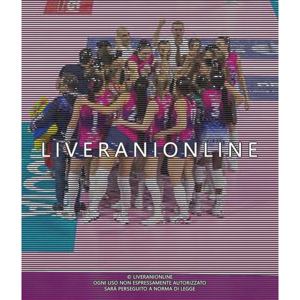 Savino Del Bene Scandicci vs Allianz Vero Volley Milano Serie A1 Tigotà - Palazzo Wanny - Firenze 13.01.2024 nella foto esultanza vittoria milano ©Daniele Mannelli/AGENZIA ALDO LIVERANI SAS