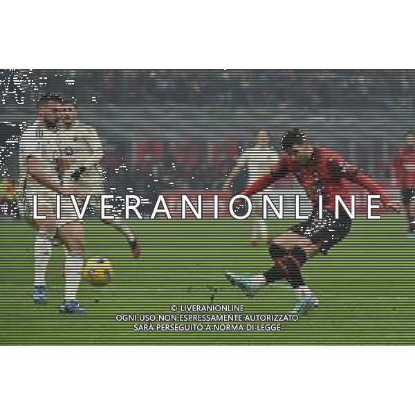 Milan vs Roma nella foto Theo Hernandez (Milan) segna il gol del 3 a 1 Milano 14-01-2024 Stadio Giuseppe Meazza - San Siro Campionato Serie A TIM - 20a giornata foto Roberto Garavaglia/Agenzia Aldo Liverani sas/AGENZIA ALDO LIVERANI SAS