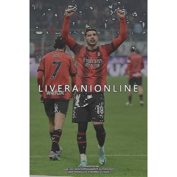 Milan vs Roma nella foto Theo Hernandez (Milan) esulta dopo il gol del 3 a 1 Milano 14-01-2024 Stadio Giuseppe Meazza - San Siro Campionato Serie A TIM - 20a giornata foto Roberto Garavaglia/Agenzia Aldo Liverani sas/AGENZIA ALDO LIVERANI SAS