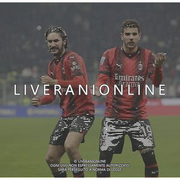 ESULTANZA DOPOGOL DI THEO HERNANDEZ CON YACINE ADLI -MILAN vs ROMA Campionato Calcio Serie A TIM 14-01-2024 ©PAOLO GIAMPIETRI/AGENZIA ALDO LIVERANI SAS