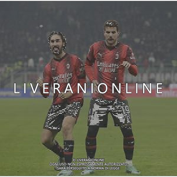 ESULTANZA DOPOGOL DI THEO HERNANDEZ CON YACINE ADLI -MILAN vs ROMA Campionato Calcio Serie A TIM 14-01-2024 ©PAOLO GIAMPIETRI/AGENZIA ALDO LIVERANI SAS