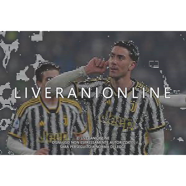 Torino 16.01.2024 Allianz Stadium @Manuela Viganti/Ag. Aldo Liverani sas Juventus vs Sassuolo Campionato Calcio Serie A TIM 2023/2024 20a giornata Nella foto: esultanza dusan vlahovic dopo il gol ©VIGANTI/AGENZIA ALDO LIVERANI SAS