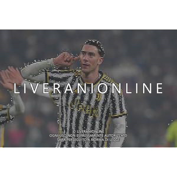 Torino 16.01.2024 Allianz Stadium @Manuela Viganti/Ag. Aldo Liverani sas Juventus vs Sassuolo Campionato Calcio Serie A TIM 2023/2024 20a giornata Nella foto: esultanza dusan vlahovic dopo il gol