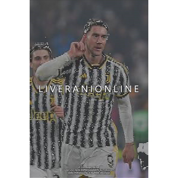 Torino 16.01.2024 Allianz Stadium @Manuela Viganti/Ag. Aldo Liverani sas Juventus vs Sassuolo Campionato Calcio Serie A TIM 2023/2024 20a giornata Nella foto: esultanza dusan vlahovic dopo il gol