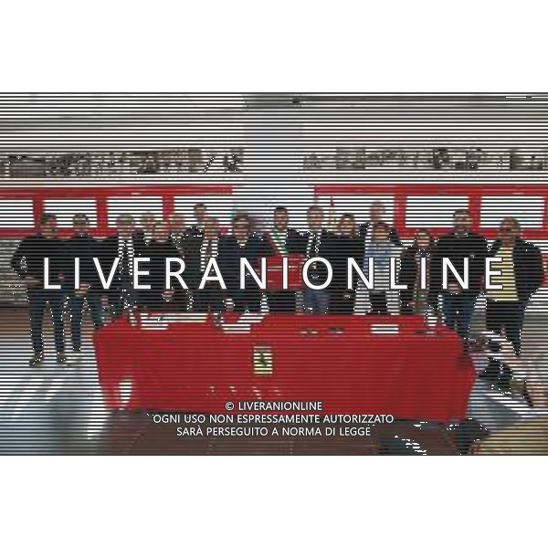 IMOLA 19 01 2024 AUTODROMO ENZO E DINO FERRARI FERRARI CLUB IMOLA INAUGURAZIONE NUOVA SEDE SOCIALE PRESSO LA SALA TERRE E MOTORI NELLA FOTO PRESENTI GIAN CARLO MINARDI PRESIDENTE FORMULA IMOLA,ELENA PENZZA ASSESSORE, SINDACO DI IMOLA MARCO PANIERI PRESIDENTE FERRARI CLUB IMOLA GIANMARCO GAMBERINI E VICE PRESIDENTE DEL FERRARI CLUB IMOLA MARCO BUSCAROLI ©SANNA/AGENZIA ALDO LIVERANI SAS