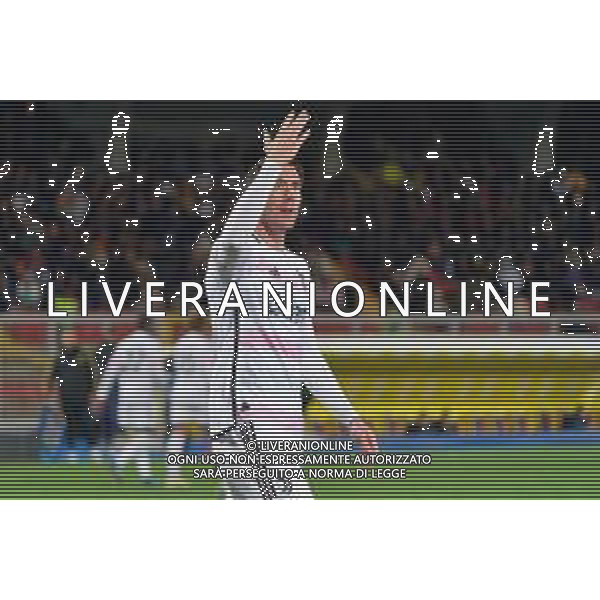 Dusan Vlahovic of Juventus celebrates after scoring a goal with teammates during the Italian soccer Serie A match US Lecce vs Juventus on January 21, 2024 at Via del Mare Stadium in Lecce, Italy. Photo by Emmanuele Mastrodonato/ag. Aldo Liverani sas/AGENZIA ALDO LIVERANI SAS