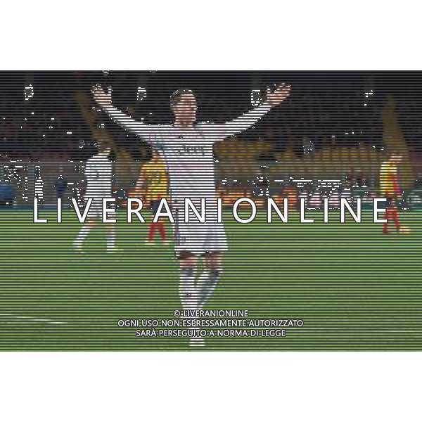 Dusan Vlahovic of Juventus celebrates after scoring a goal with teammates during the Italian soccer Serie A match US Lecce vs Juventus on January 21, 2024 at Via del Mare Stadium in Lecce, Italy. Photo by Emmanuele Mastrodonato/ag. Aldo Liverani sas/AGENZIA ALDO LIVERANI SAS