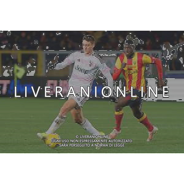 Andrea Cambiaso of Juventus and Mohamed Kaba of US Lecce during the Italian soccer Serie A match US Lecce vs Juventus on January 21, 2024 at Via del Mare Stadium in Lecce, Italy. Photo by Emmanuele Mastrodonato/ag. Aldo Liverani sas