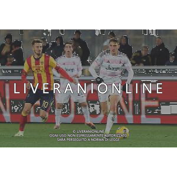 Andrea Cambiaso of Juventus and Remi Oudin of US Lecce during the Italian soccer Serie A match US Lecce vs Juventus on January 21, 2024 at Via del Mare Stadium in Lecce, Italy. Photo by Emmanuele Mastrodonato/ag. Aldo Liverani sas