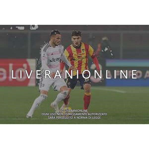 Filip Kostic of Juventus and Valentin Gendrey of US Lecce during the Italian soccer Serie A match US Lecce vs Juventus on January 21, 2024 at Via del Mare Stadium in Lecce, Italy. Photo by Emmanuele Mastrodonato/ag. Aldo Liverani sas