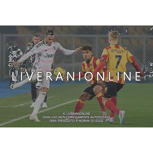 Filip Kostic of Juventus and Valentin Gendrey of US Lecce during the Italian soccer Serie A match US Lecce vs Juventus on January 21, 2024 at Via del Mare Stadium in Lecce, Italy. Photo by Emmanuele Mastrodonato/ag. Aldo Liverani sas