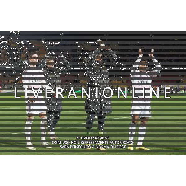 the players of Juventus celebrates the victory during the Italian soccer Serie A match US Lecce vs Juventus on January 21, 2024 at Via del Mare Stadium in Lecce, Italy. Photo by Emmanuele Mastrodonato/ag. Aldo Liverani sas