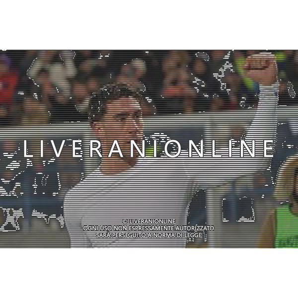 Dusan Vlahovic of Juventus celebrates the victory during the Italian soccer Serie A match US Lecce vs Juventus on January 21, 2024 at Via del Mare Stadium in Lecce, Italy. Photo by Emmanuele Mastrodonato/ag. Aldo Liverani sas
