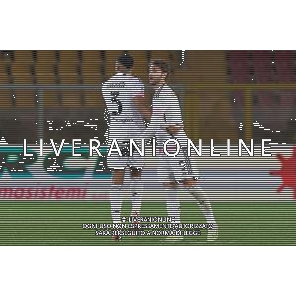 Gleison Bremer of Juventus celebrates after scoring a goal with Manuel Locatelli of Juventus during the Italian soccer Serie A match US Lecce vs Juventus on January 21, 2024 at Via del Mare Stadium in Lecce, Italy. Photo by Emmanuele Mastrodonato/ag. Aldo Liverani sas