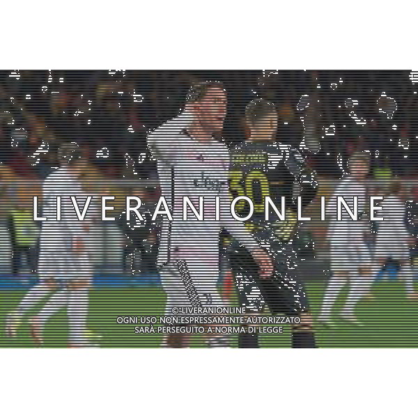Dusan Vlahovic of Juventus celebrates after scoring a goal during the Italian soccer Serie A match US Lecce vs Juventus on January 21, 2024 at Via del Mare Stadium in Lecce, Italy. Photo by Emmanuele Mastrodonato/ag. Aldo Liverani sas