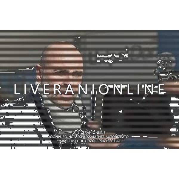 23/1/2024. Camera ardente di Luigi (GIGI) Riva (Rombo di tuono), morto il 22/1/2024, calciatore famoso in tutto il mondo, presso lo stadio Unipol Domus di Cagliari. Gioco nel Cagliari Calcio dello scudetto 1969-1970 e nella nazionale Italiana di calcio. Ad oggi detiene il maggior numero di gol segnati in nazionale. Foto Salvatore Moi/Agenzia Aldo Liverani s.as. Nella foto: Tommaso Giulini, presidente Cagliari calcio ©MOI SALVATORE/AGENZIA ALDO LIVERANI SAS