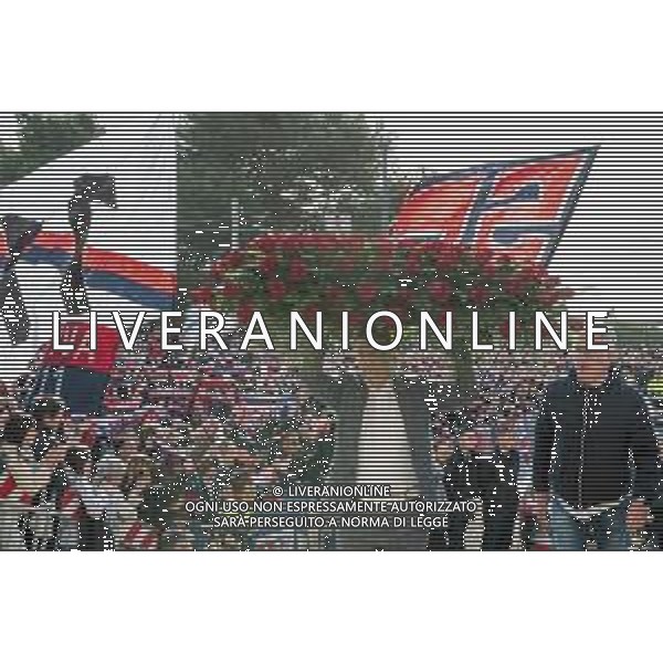 24/1/2024. Funerali di Luigi Riva (Rombo di tuono), norto il 22/1/2024, calciatore famoso in tutto il mondo, presso Basilica Madonna N.S. di Bonaria in Cagliari. Giocatore nel Cagliari Calcio dello scudetto 1969-1970 e nella nazionale Italiana di calcio. Ad oggi detiene il maggior numero di gol segnati in nazionale. Foto Salvatore Moi/Agenzia Aldo Liverani s.as. Nella foto: