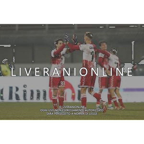 ZCP - 24/01/2024 Rimini - Catania Semifinale di andata di coppa Italia di serie C nella foto: esultanza rimini dopo il goal ©Claudio Zamagni/Agenzia Aldo Liverani s.a.s. /AGENZIA ALDO LIVERANI SAS