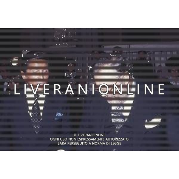 DIAP-RETROSPETTIVA VALENTINO GARAVANI STILISTA NELLA FOTO VALENTINO GARAVANI NELL\'ANNO 1990 CON GIANFRANCO FERRE\' AG ALDO LIVERANI SAS