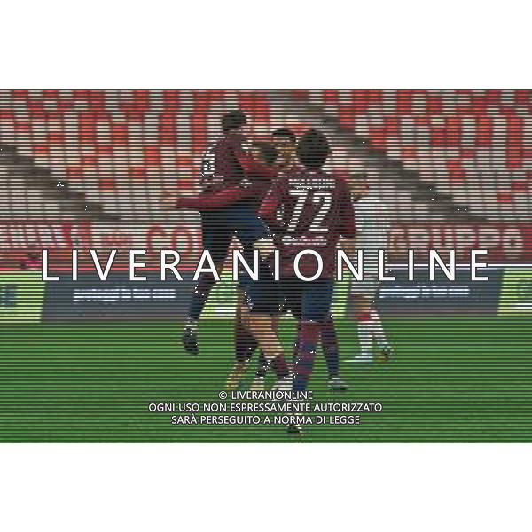 Riccardo Fiamozzi of Reggiana celebrates after scoring a goal during the Italian Serie B match SSC Bari vs AC Reggiana 1919 on January 27, 2024 at the San Nicola stadium in Bari, Italy. Photo by Emmanuele Mastrodonato/ag. Aldo Liverani sas/AGENZIA ALDO LIVERANI SAS