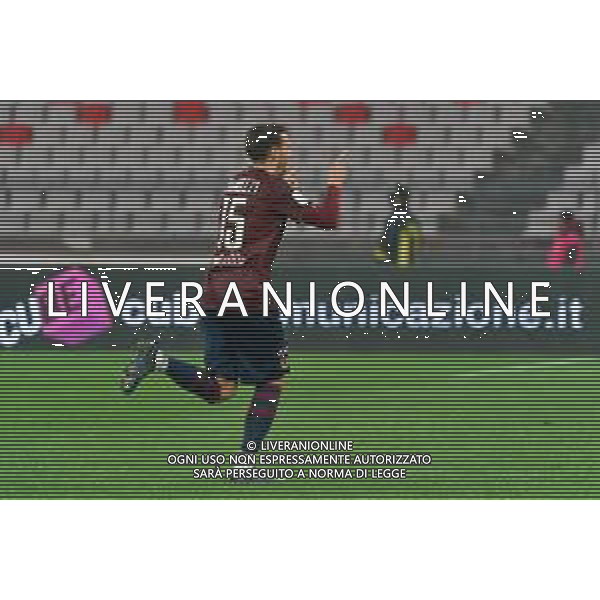Riccardo Fiamozzi of Reggiana celebrates after scoring a goal during the Italian Serie B match SSC Bari vs AC Reggiana 1919 on January 27, 2024 at the San Nicola stadium in Bari, Italy. Photo by Emmanuele Mastrodonato/ag. Aldo Liverani sas/AGENZIA ALDO LIVERANI SAS