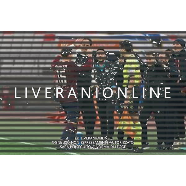 Riccardo Fiamozzi of Reggiana celebrates after scoring a goal with teammates during the Italian Serie B match SSC Bari vs AC Reggiana 1919 on January 27, 2024 at the San Nicola stadium in Bari, Italy. Photo by Emmanuele Mastrodonato/ag. Aldo Liverani sas/AGENZIA ALDO LIVERANI SAS