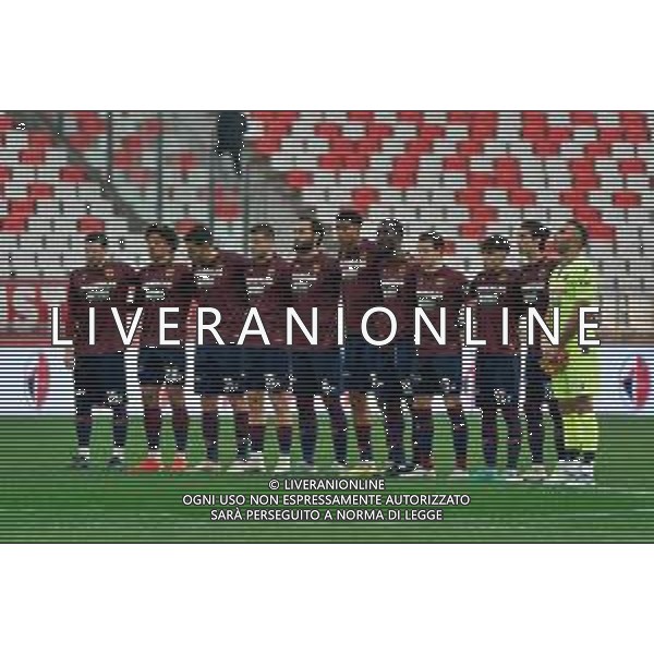 Minuto di Silenzio Formazione AC Reggiana 1919 team line up during the Italian Serie B match SSC Bari vs AC Reggiana 1919 on January 27, 2024 at the San Nicola stadium in Bari, Italy. Photo by Emmanuele Mastrodonato/ag. Aldo Liverani sas/AGENZIA ALDO LIVERANI SAS/AGENZIA ALDO LIVERANI SAS
