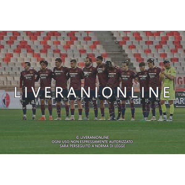 Minuto di Silenzio Formazione AC Reggiana 1919 team line up during the Italian Serie B match SSC Bari vs AC Reggiana 1919 on January 27, 2024 at the San Nicola stadium in Bari, Italy. Photo by Emmanuele Mastrodonato/ag. Aldo Liverani sas/AGENZIA ALDO LIVERANI SAS/AGENZIA ALDO LIVERANI SAS