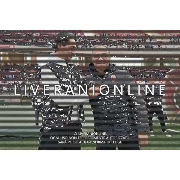 coach Alessandro Nesta of Reggiana and coach Pasquale Marino of SSC Bari during the Italian Serie B match SSC Bari vs AC Reggiana 1919 on January 27, 2024 at the San Nicola stadium in Bari, Italy. Photo by Emmanuele Mastrodonato/ag. Aldo Liverani sas/AGENZIA ALDO LIVERANI SAS/AGENZIA ALDO LIVERANI SAS
