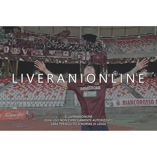 Alessandro Bianco of Reggiana celebrates after scoring a goal during the Italian Serie B match SSC Bari vs AC Reggiana 1919 on January 27, 2024 at the San Nicola stadium in Bari, Italy. Photo by Emmanuele Mastrodonato/ag. Aldo Liverani sas/AGENZIA ALDO LIVERANI SAS