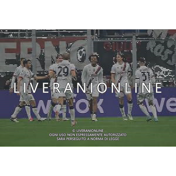 Milan vs Bologna nella foto esultanza Bologna dopo il gol dell\'1 a 0 Milano 27-01-2024 Stadio Giuseppe Meazza - San Siro Campionato Serie A TIM - 22a giornata foto Roberto Garavaglia/Agenzia Aldo Liverani sas/AGENZIA ALDO LIVERANI SAS