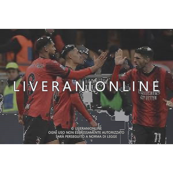 Milan vs Bologna nella foto esultanza Milan dopo il gol dell\'1 a 1 Milano 27-01-2024 Stadio Giuseppe Meazza - San Siro Campionato Serie A TIM - 22a giornata foto Roberto Garavaglia/Agenzia Aldo Liverani sas/AGENZIA ALDO LIVERANI SAS
