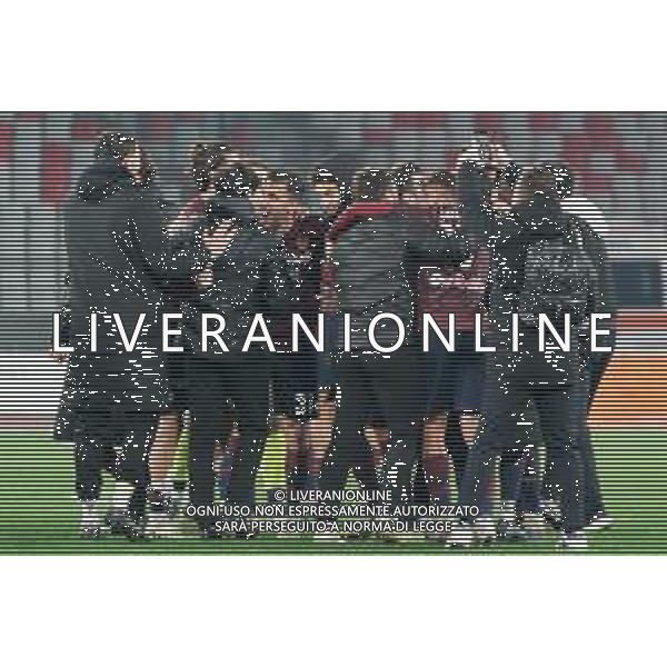 players of AC Reggiana 1919 celebrates the victory during the Italian Serie B match SSC Bari vs AC Reggiana 1919 on January 27, 2024 at the San Nicola stadium in Bari, Italy. Photo by Emmanuele Mastrodonato/ag. Aldo Liverani sas