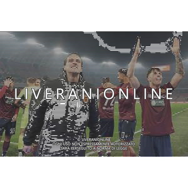 players of AC Reggiana 1919 celebrates the victory during the Italian Serie B match SSC Bari vs AC Reggiana 1919 on January 27, 2024 at the San Nicola stadium in Bari, Italy. Photo by Emmanuele Mastrodonato/ag. Aldo Liverani sas