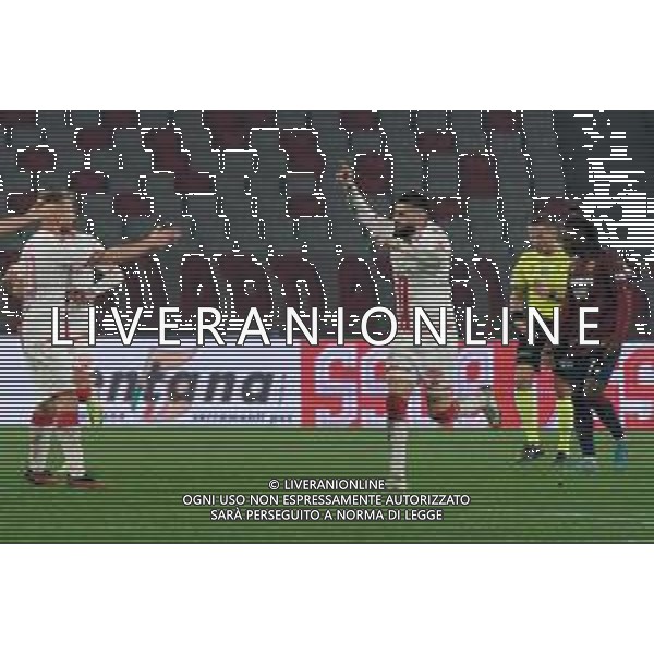 Emmanuele Matino of SSC Bari celebrates the goal being disallowed during the Italian Serie B match SSC Bari vs AC Reggiana 1919 on January 27, 2024 at the San Nicola stadium in Bari, Italy. Photo by Emmanuele Mastrodonato/ag. Aldo Liverani sas