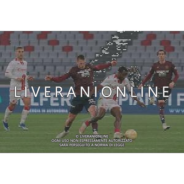 Domen Crnigoj of Reggiana and Yayah Kallon of SSC Bari during the Italian Serie B match SSC Bari vs AC Reggiana 1919 on January 27, 2024 at the San Nicola stadium in Bari, Italy. Photo by Emmanuele Mastrodonato/ag. Aldo Liverani sas