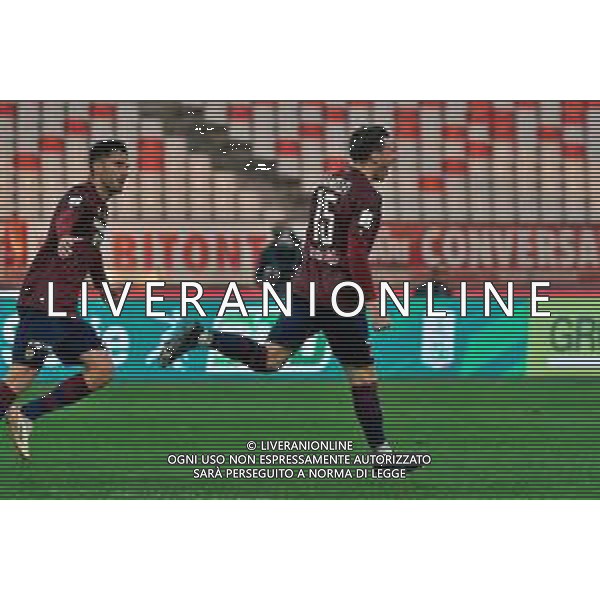 Riccardo Fiamozzi of Reggiana celebrates after scoring a goal during the Italian Serie B match SSC Bari vs AC Reggiana 1919 on January 27, 2024 at the San Nicola stadium in Bari, Italy. Photo by Emmanuele Mastrodonato/ag. Aldo Liverani sas