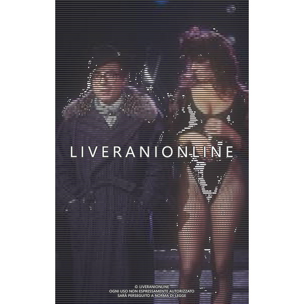 DIAP-RETROSPETTIVA ORESTE LIONELLO ATTORE NELLA FOTO ORESTE LIONELLO CON PAMELA PRATI A MISS ITALIA NELL\'ANNO 1986  AG ALDO LIVERANI SAS  