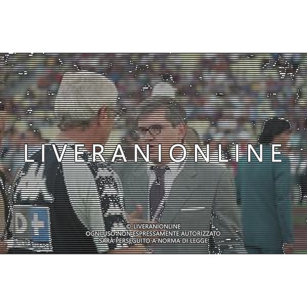 Neg- RETROSPETTIVA ROMY GAI DIRETTORE COMMERCIALE JUVENTUS CALCIO NELLA FOTO CON L\'ALLENATORE MARCELLO LIPPI AL TROFEO BIRRA MORETTI A UDINE IL 7 AGOSTO 1999 AG ALDO LIVERANI SAS