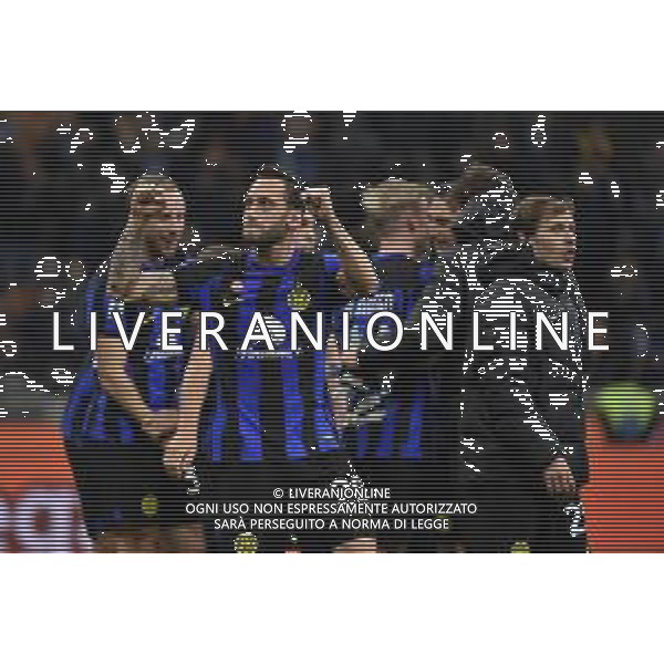Inter vs Juventus nella foto esultanza finale Inter Milano 04-02-2024 Stadio Giuseppe Meazza - San Siro Campionato Serie A TIM - 23a giornata foto Roberto Garavaglia/Agenzia Aldo Liverani sas/AGENZIA ALDO LIVERANI SAS