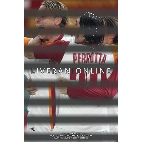 Roma - Basilea coppa uefa 14/12/2005 nella foto esultanza roma ph terruso/agenzia aldo liverani