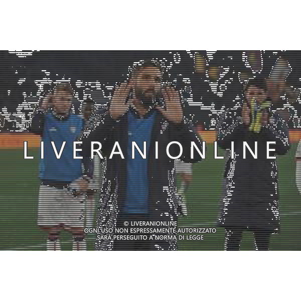 Roma vs Cagliari - Campionato Serie A TIM - 23 giornata - Stadio Olimpico - Roma 05-02-2024 nella foto Pavoletti si scusa con i tifosi ©Federico Gaetano/AGENZIA ALDO LIVERANI SAS