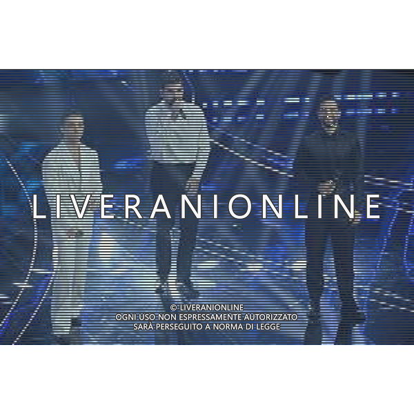 Festival Sanremo 2024 nella foto l\'esibizione de Il Volo 74mo Festival della Canzone Italiana - Seconda Serata Teatro Ariston - Sanremo (IM) 07-02-2024 foto Roberto Garavaglia/agenzia Aldo Liverani sas/AGENZIA ALDO LIVERANI SAS