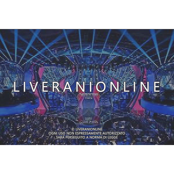 Festival Sanremo 2024 nella foto scenografia palco 2024 74mo Festival della Canzone Italiana - Seconda Serata Teatro Ariston - Sanremo (IM) 07-02-2024 foto Roberto Garavaglia/agenzia Aldo Liverani sas