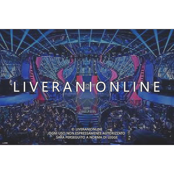 Festival Sanremo 2024 nella foto scenografia palco 2024 74mo Festival della Canzone Italiana - Seconda Serata Teatro Ariston - Sanremo (IM) 07-02-2024 foto Roberto Garavaglia/agenzia Aldo Liverani sas