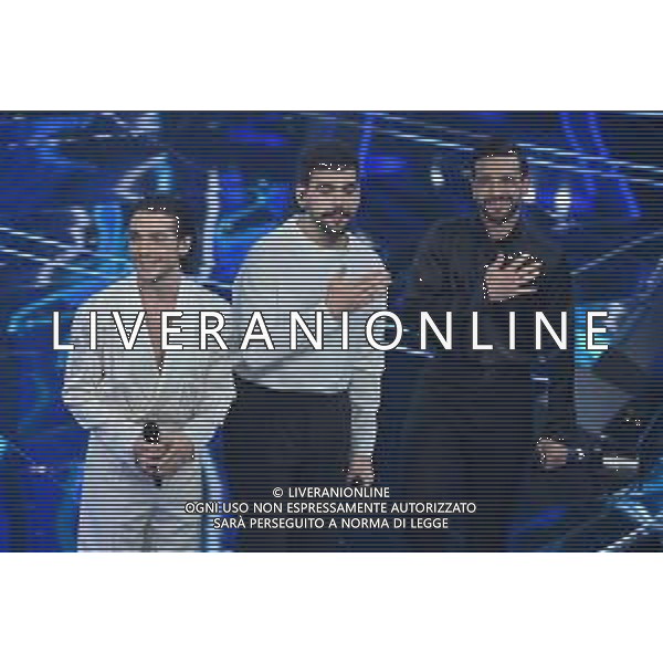 Festival Sanremo 2024 nella foto l\'esibizione de Il Volo 74mo Festival della Canzone Italiana - Seconda Serata Teatro Ariston - Sanremo (IM) 07-02-2024 foto Roberto Garavaglia/agenzia Aldo Liverani sas